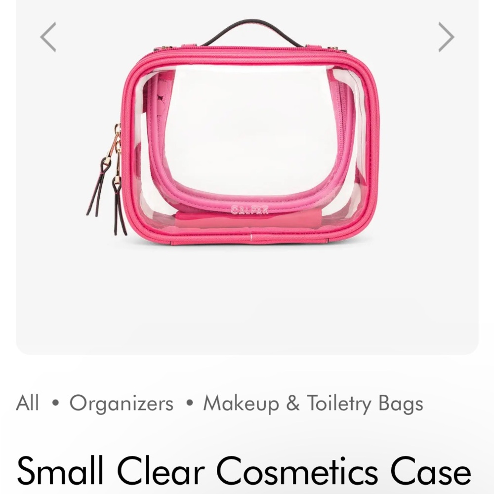 Calpak dragonfruit small Clear Cosmetics Case. New in packaging. Sold out